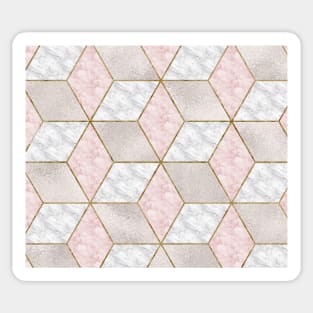 Dazzling marble geo - soft taupe Sticker